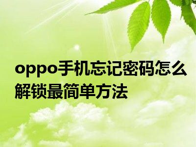 忘记密码解锁手机方法_oppo手机忘记密码怎么解锁_忘记密码解锁手机屏幕密码锁